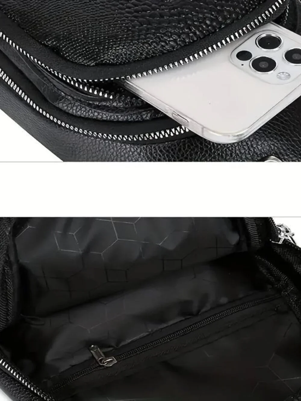 Crocodile Pattern Chest Bag with Earphone Hole Casual Shoulder Messenger Bag